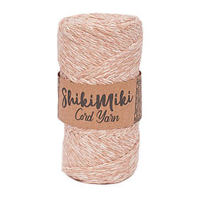 Еко шнур Shikimiki Cord Yarn 4 mm, колір Бежевий меланж