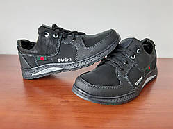 Кросівки підліткові чоловічі чорні зручні прошиті (код 5102)