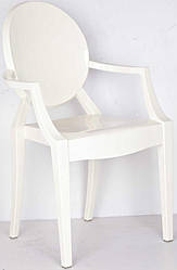 Стілець пластиковий обідній із підлокітниками СДМ-Груп Доріс білий