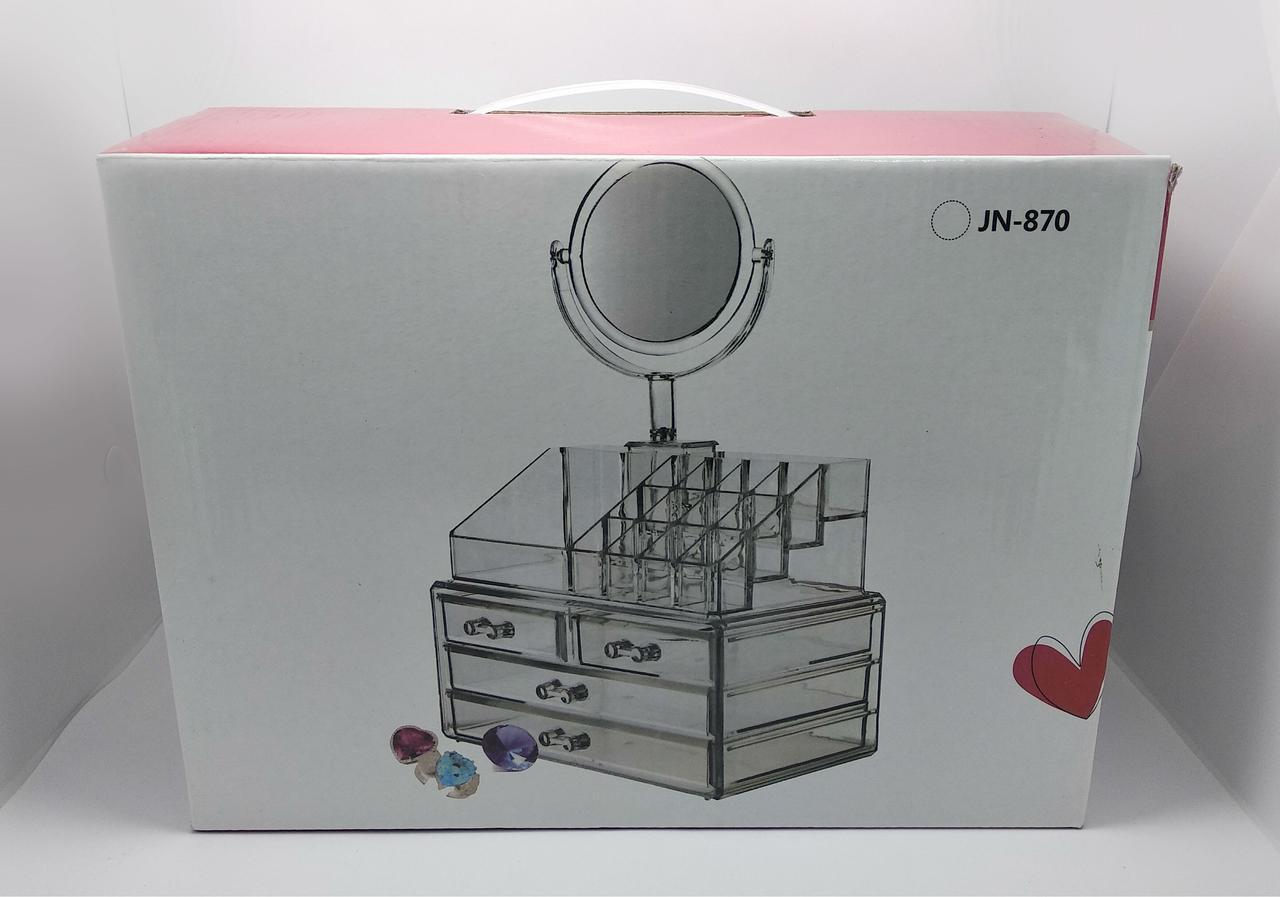 Акриловый органайзер Cosmetic Storage Box для косметики с зеркалом - фото 2 - id-p1586481085
