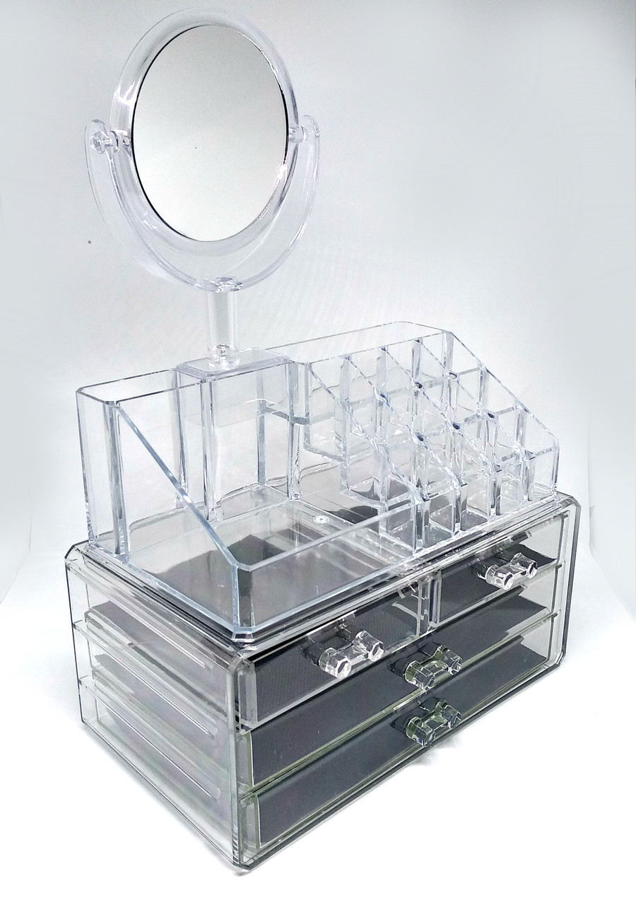 Акриловый органайзер Cosmetic Storage Box для косметики с зеркалом - фото 4 - id-p1586481085