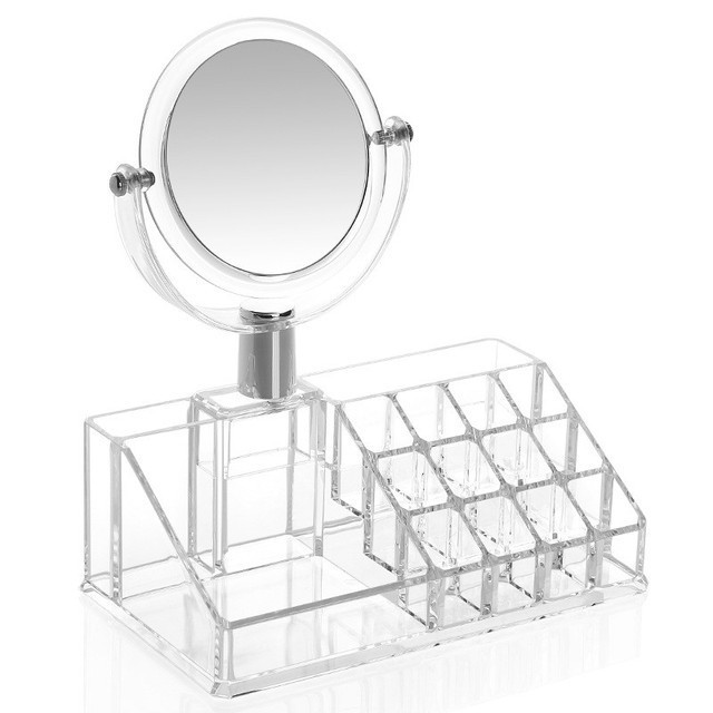 Акриловый органайзер Cosmetic Storage Box для косметики с зеркалом - фото 5 - id-p1586481085