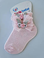 Розовые носки для девочек 5 лет Розовые носки с кружевами для девочек Турция
