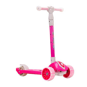 Самокат дитячий 3-колісний HS2014 (RL7T) складаний, світні колеса PU (Червоний)