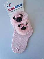 Розовые носки для девочек 5 лет Розовые носки с кружевами для девочек микимаус