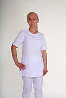 Медицинский хирургический жеский белый костюм (коттон, 42-60, 3261)