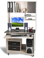 Компактний стіл комп'ютерний лдсп робочий з надставкою, полицями для дому, роботи, офісу СК-5 від ТМ Тиса Меблі