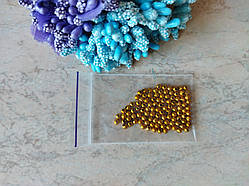 Намистини перли 100 шт, діаметр 3 мм, гальваніка золото