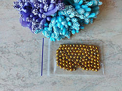 Намистини перли 100 шт, діаметр 4 мм, гальваніка золото