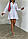 Короткое платье рубашка с юбкой плиссе и резинкой на талии с манжетами (р. 42-46) 78PL3437, фото 3