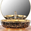 Умивальник (раковина) REA MARGOT GOLD BLACK накладний, фото 4