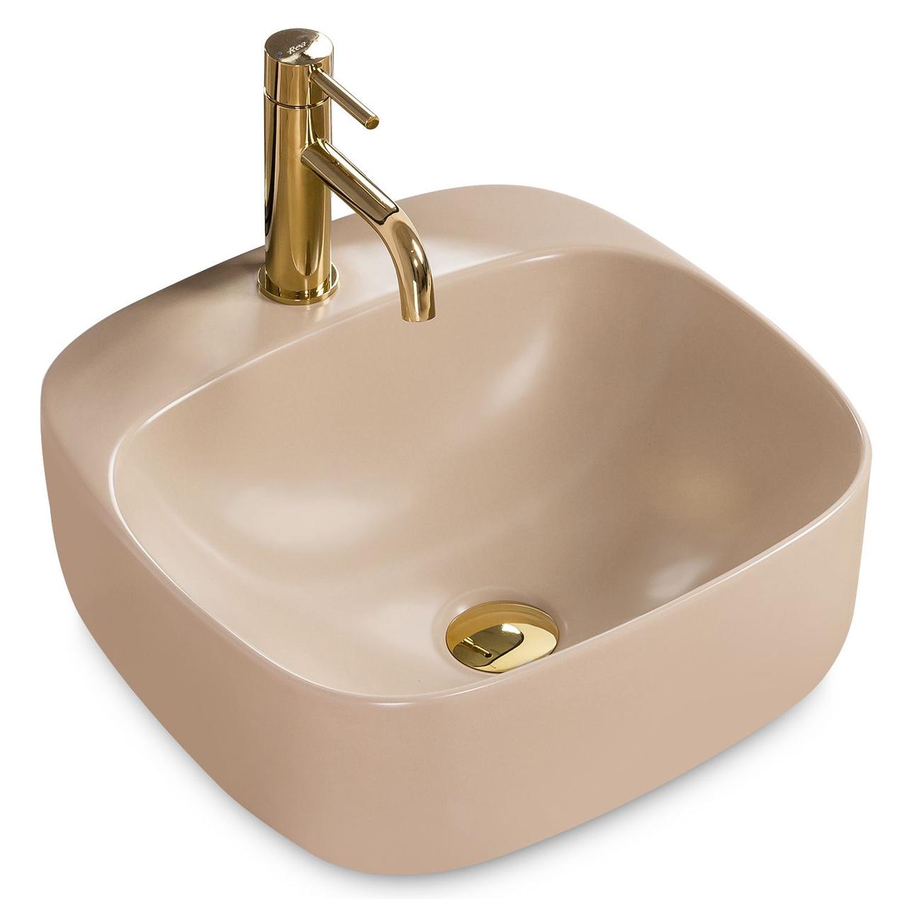 Умивальник (раковина) REA LUIZA 42 BEIGE MATT накладний