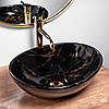 Умивальник (раковина) REA SOFIA BLACK MARBLE SHINY накладний, фото 6