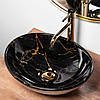 Умивальник (раковина) REA SOFIA BLACK MARBLE SHINY накладний, фото 7