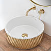 Умивальник (раковина) REA HELEN GOLD WHITE накладний, фото 4