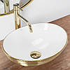 Умивальник (раковина) REA SOFIA BRUSHED GOLD WHITE накладний *, фото 4