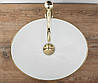 Умивальник (раковина) REA SOFIA BRUSHED GOLD WHITE накладний *, фото 5
