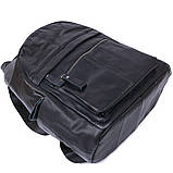 Функціональний шкіряний рюкзак Vintage 20374 Чорний, фото 3