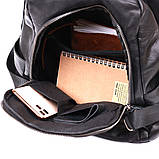 Функціональний шкіряний рюкзак Vintage 20374 Чорний, фото 4