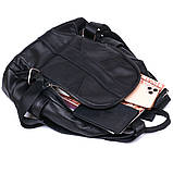 Функціональний шкіряний рюкзак Vintage 20374 Чорний, фото 5