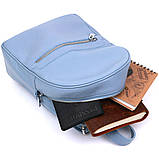 Шкіряний жіночий рюкзак із натуральної шкіри Shvigel 16303 Блакитний, фото 5
