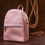 Компактний жіночий рюкзак із натуральної шкіри Shvigel 16304 Рожевий, фото 7