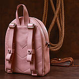 Компактний жіночий рюкзак із натуральної шкіри Shvigel 16304 Рожевий, фото 8
