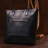 Вінтажна шкіряна жіноча сумка Shvigel 16347 Чорний, фото 8