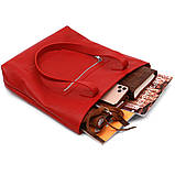 Шкіряна містка жіноча сумка Shvigel 16355 Червоний, фото 6