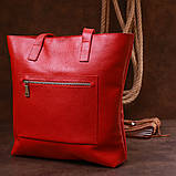 Шкіряна містка жіноча сумка Shvigel 16355 Червоний, фото 8