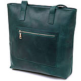 Шкіряна вінтажна жіноча сумка Shvigel 16351 Зелений, фото 2