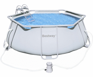 Bestway 56245 - шестикутний каркасний басейн Steel Power Rectangular 356x102 см, фото 3