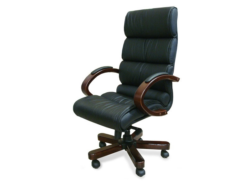 Крісло керівника Салетті механізм мультиблок комбінована шкіра люкс чорна (Діал ТМ)