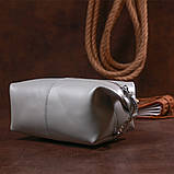 Практична шкіряна сумочка Shvigel 16404 Сірий, фото 5