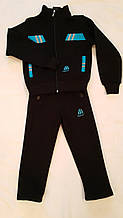 Теплий спортивний костюм на байці для хлопчиків 92,98,104 зросту Чорний