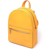 Компактный женский городской рюкзак Shvigel 16306 Желтый. Натуральная кожа