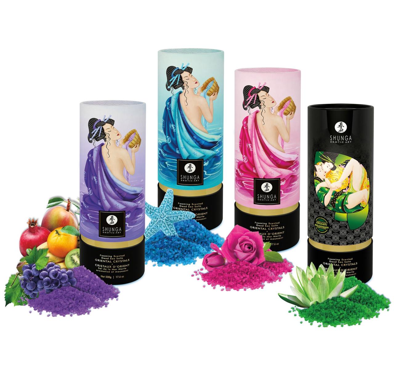 Соль для ванны Shunga Oriental Crystals Bath Salts ORGANIC - Lotus Flower (500 г) соль Мертвого моря - фото 6 - id-p1586659785