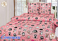 Комплект постельного белья Тиротекс детский бязь "Совушки розовые "