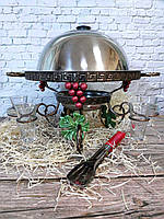 Садж ф360 Виноград "Греция " с соусами и рюмками + щипцы в Подарок!