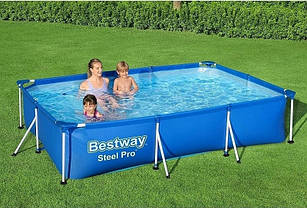 Басейн каркасний Bestway 56404 прямокутний, 300х201х66 см, синій, фото 3