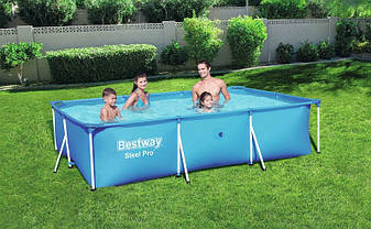 Басейн каркасний Bestway 56404 прямокутний, 300х201х66 см, синій, фото 4