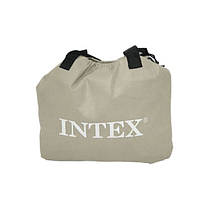 Надувна ліжко двоспальне Intex 64136 з вбудованим електронасосом 220 В, сіро-синя, фото 4