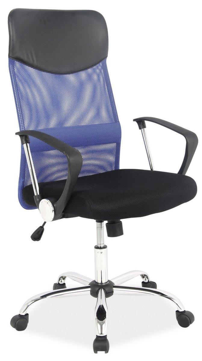 Крісло поворотне Q-025 синє / чорне