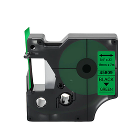 Картридж зі стрічкою для принтера DYMO LabelManager D1 45809 19 мм 7 м Чорний/Зелений (S0720890)