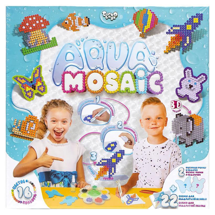 Набір креативної творчості Aqua Mosaic Аква Мозаїка АМ-01-02 Danko Toys середній дитячий 3D фігури для дітей