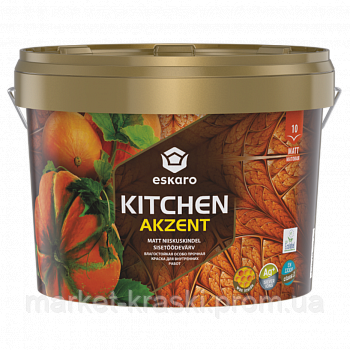 ВЛАГОСТІЙКА ФАРБА  ДЛЯ СТІН ТА ПОТОЛКА ESKARO AKZENT KITCHEN 9 літрів, фото 1