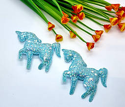 Патч Єдиноріг.  5*6 см. 1 шт. Колір блакитний.