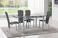 Стол обеденный раскладной стекло Микс мебель Венди 110(170)х70 см серый