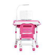 Дитяча парта зі стільцем для дівчинки Cubby Vanda Pink рожевий з настільною лампою і підставкою для книг, фото 5