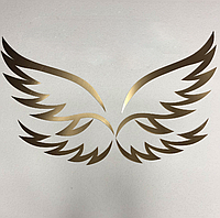 Декоративные крылья двойные Manific Decor из зеркального пластика полистирола на стену для праздника Золотые